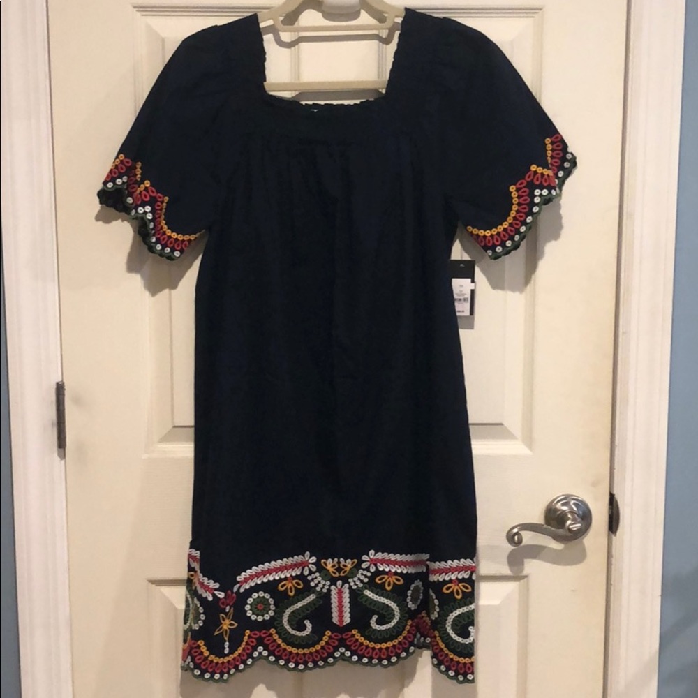 Embroidered peasant dress by Crown and Ivy